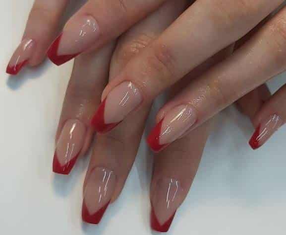 one beauty manikirs sarkanais french